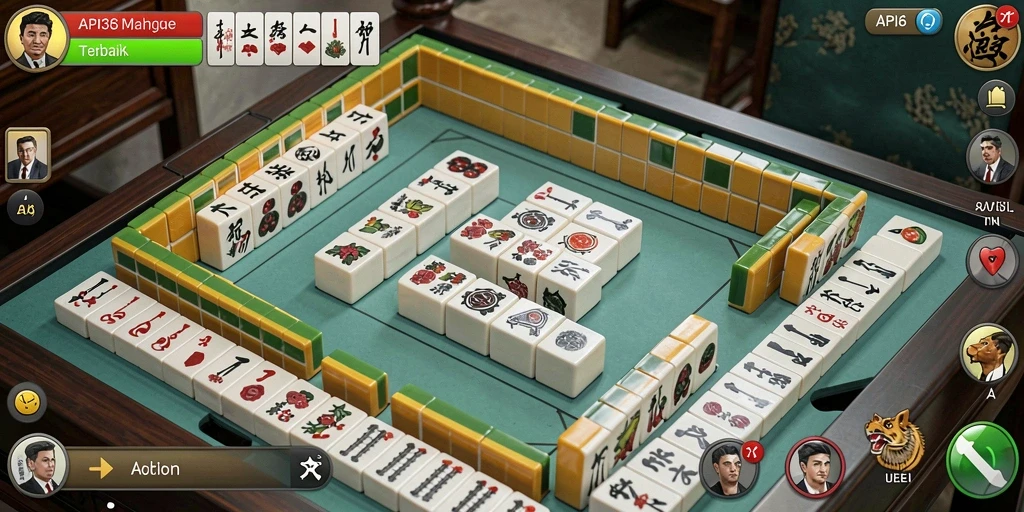 Tampilan gameplay Mahjong yang menarik di API36.