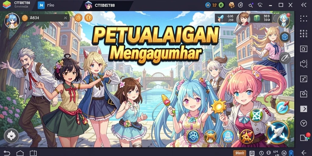 Tampilan gameplay CITIBET88 dengan aksi seru karakter Anime.