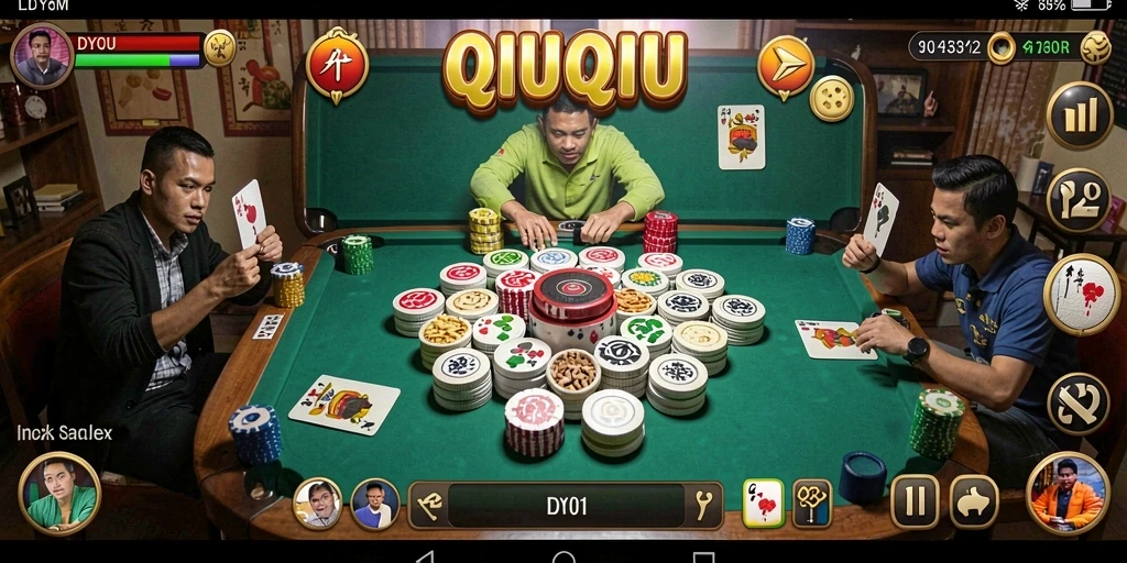 Tampilan gameplay QiuQiu yang seru dan interaktif.