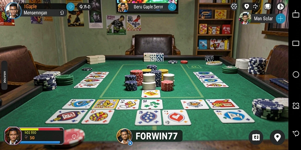 Gameplay Gaple seru dengan tampilan yang menarik di FORWIN77.