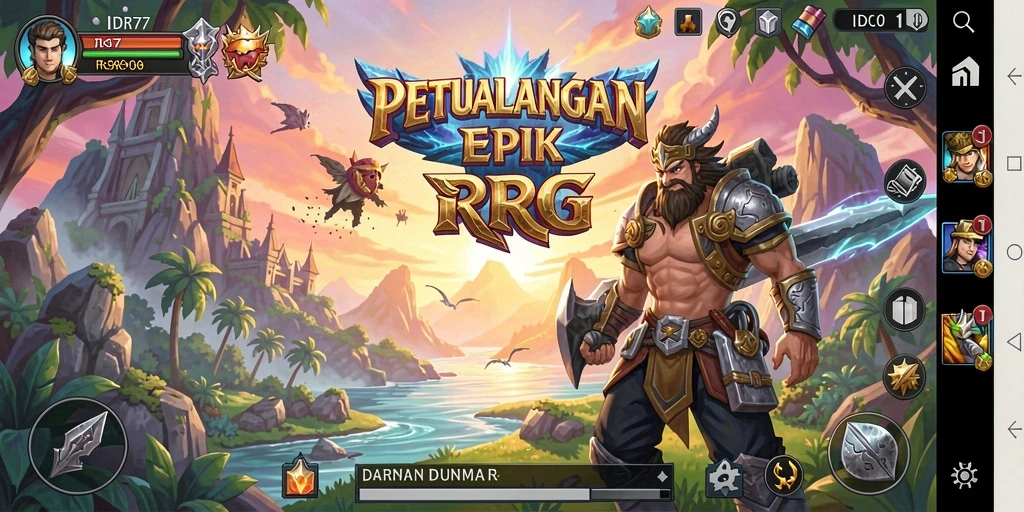 Tampilan gameplay menarik IDR77 dengan karakter berpetualang.