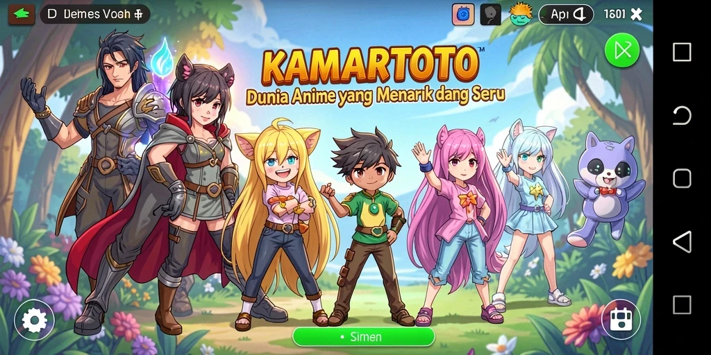 Tangkapan layar gameplay KAMARTOTO yang menampilkan aksi seru karakter Anime.