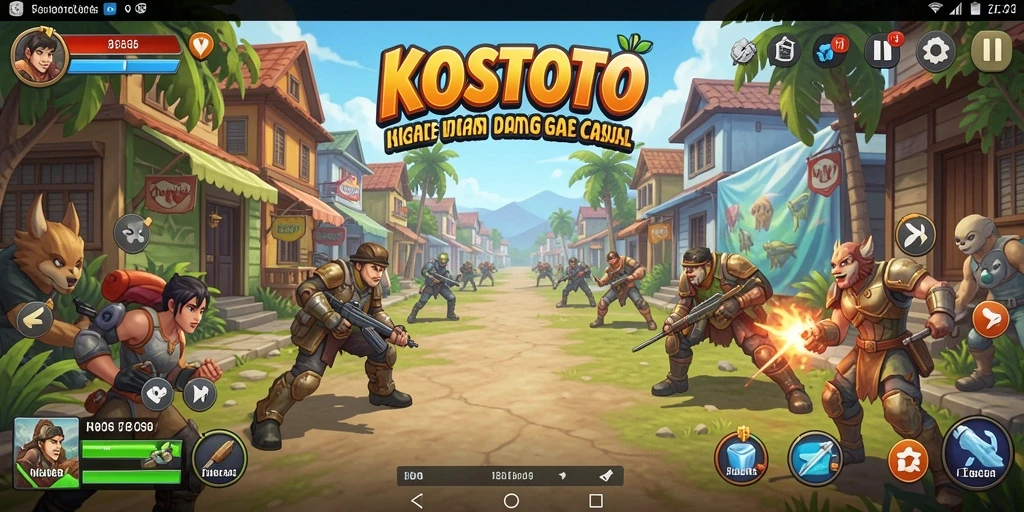 Tampilan gameplay KOSTOTO yang menyenangkan dan interaktif.