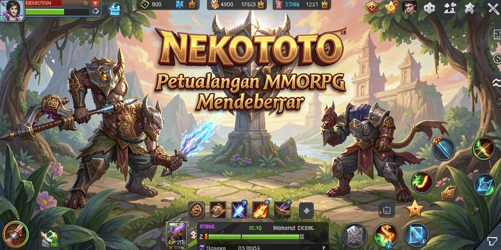 Gameplay <strong>NEKOTOTO</strong> yang penuh aksi dengan karakter unik.
