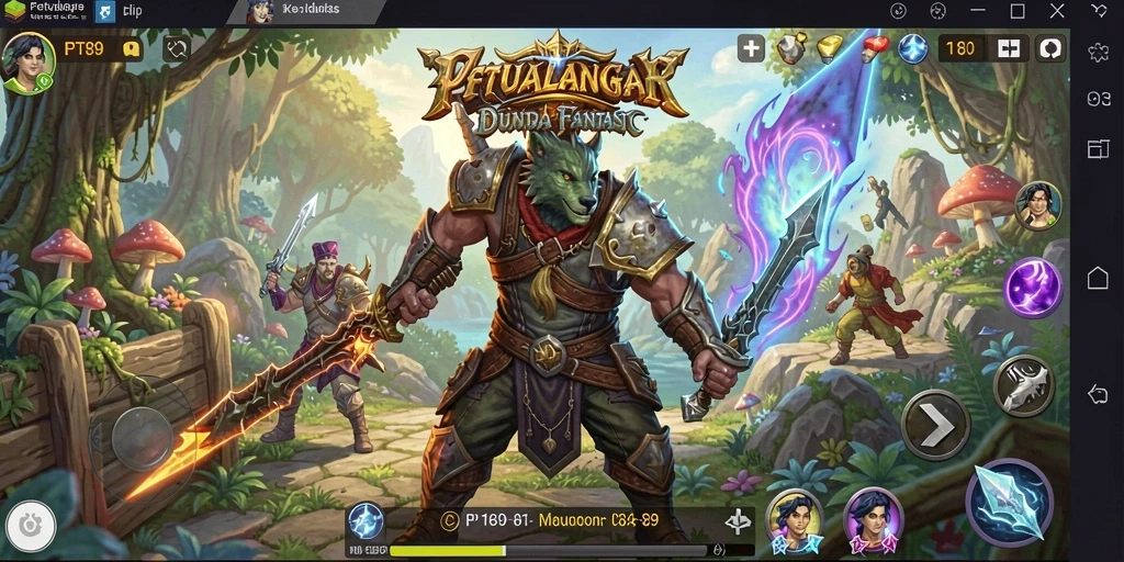 Tampilan menarik dari gameplay PT89 yang menampilkan petualangan RPG.