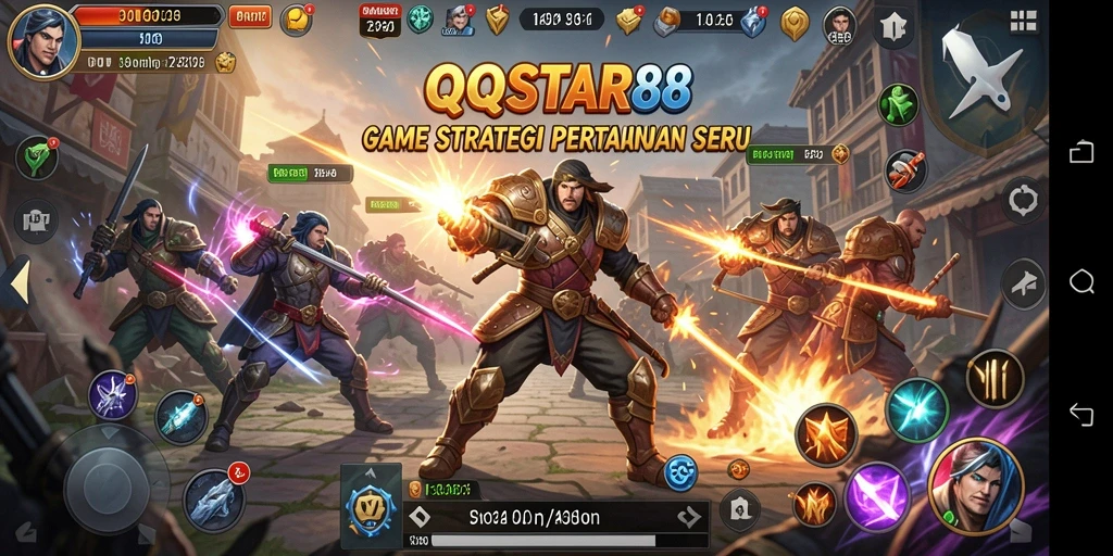 Tangkapan layar gameplay QQSTAR88 yang menampilkan pertempuran strategis.