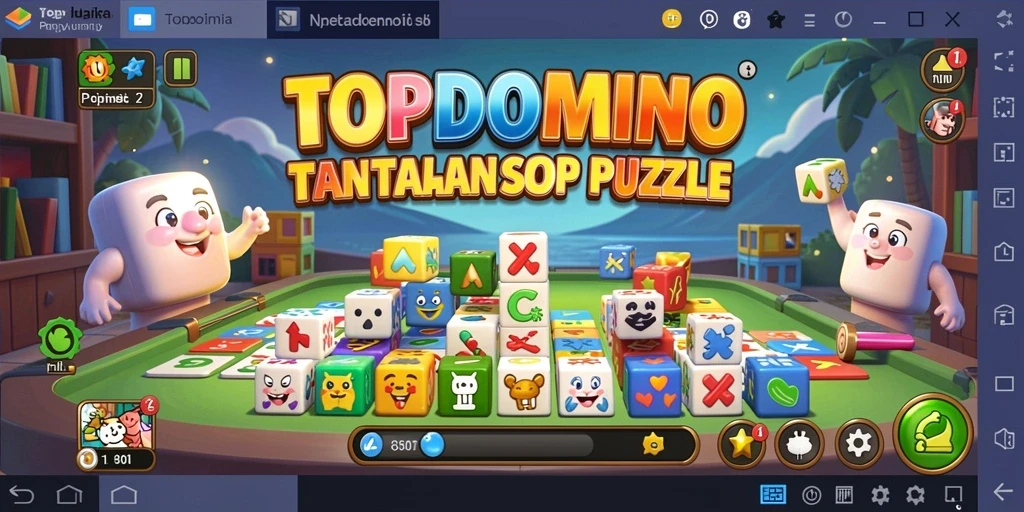 Tampilan gameplay TOPDOMINO yang menantang dan seru.