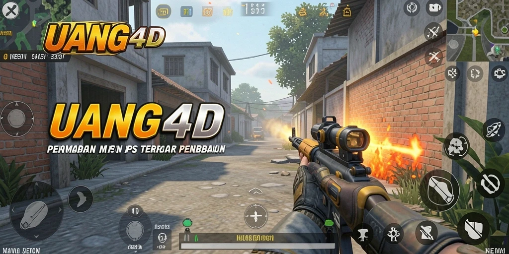 Screenshot UANG4D menampilkan aksi seru dalam pertempuran FPS.
