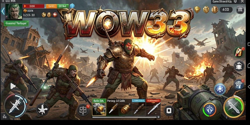 Screenshot gameplay WOW33 menampilkan pertempuran strategi yang mendebarkan.